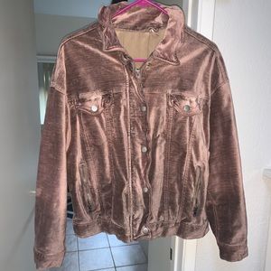 Velvet ombré Free People Trucker Jacket - Pink